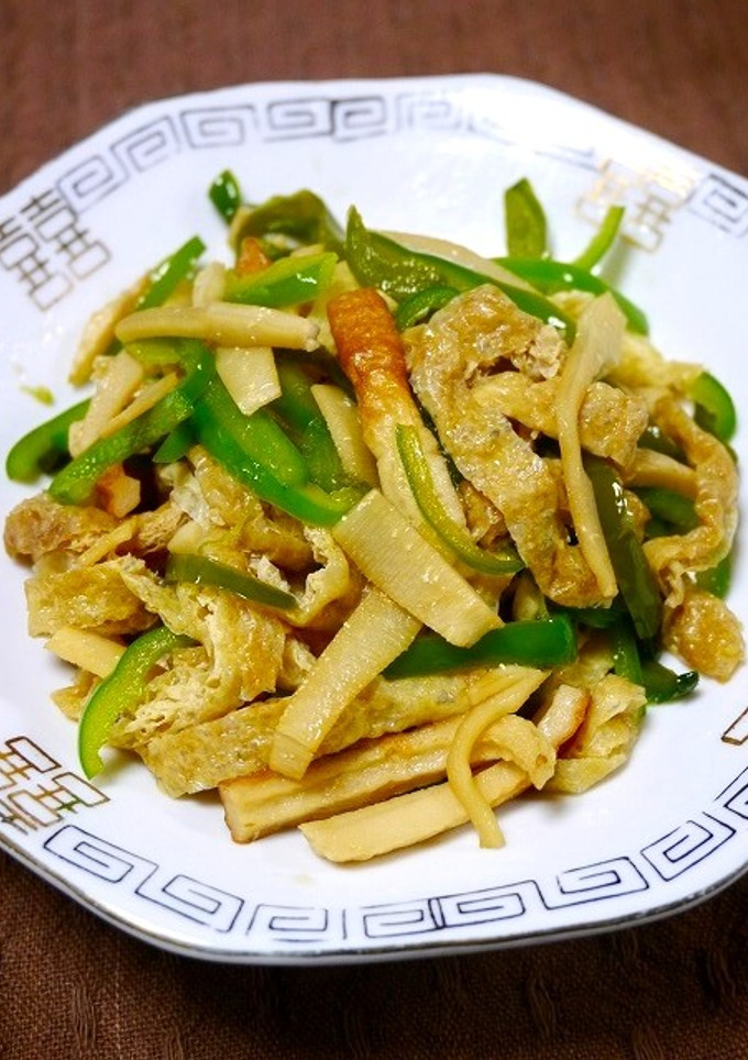 簡単！油揚げで肉無し青椒肉絲-レシピのメイン写真