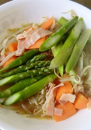 もやしとアスパラの蒸し焼きをお弁当に～-レシピのメイン写真