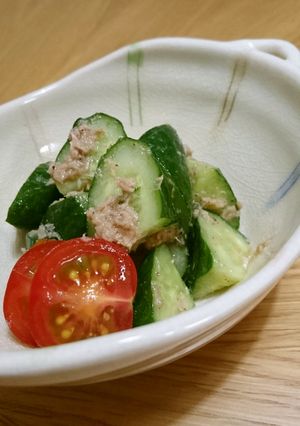 簡単すぎる♪１分できゅうり＆ツナのサラダ-レシピのメイン写真