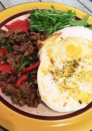 炒めてまぜるだけ簡単ガパオライス！-レシピのメイン写真