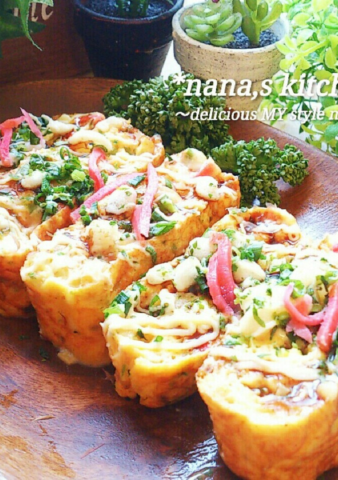 ふんわりとろ～♪＊お好み焼き風厚焼き卵＊-レシピのメイン写真