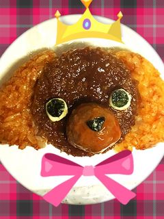 簡単犬キャラ弁★火を使わずプードル★-レシピのメイン写真