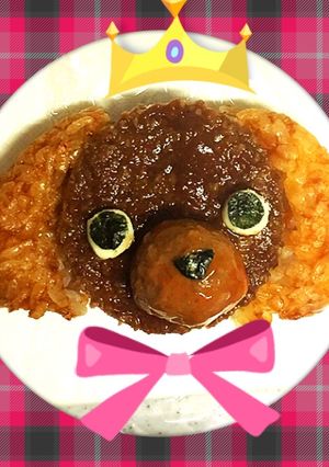 簡単犬キャラ弁★火を使わずプードル★-レシピのメイン写真