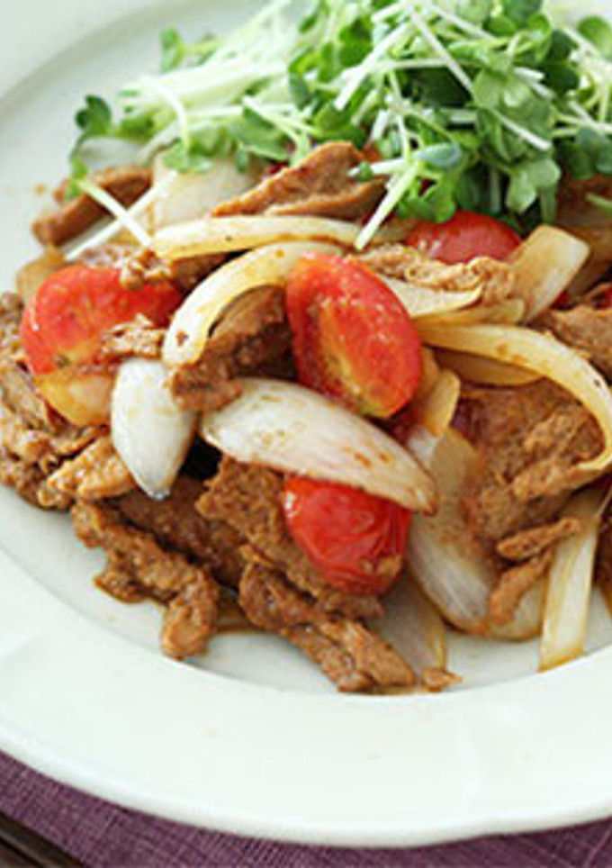 大豆のお肉とトマトのしょうが焼き-レシピのメイン写真
