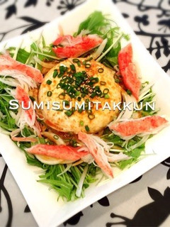 おぼろ豆腐と新玉ねぎと水菜のサラダ☆-レシピのメイン写真
