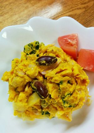ホクホク！かぼちゃとお豆のサラダ-レシピのメイン写真