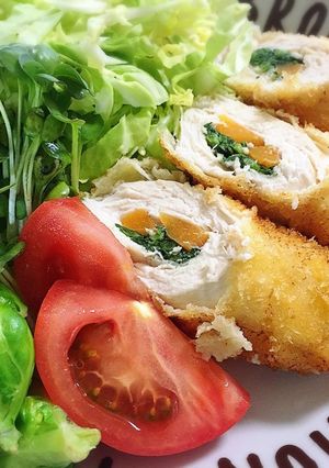 春菊と人参の肉巻きササミフライ-レシピのメイン写真