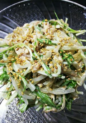 もやしと水菜のツナマヨぽんサラダ-レシピのメイン写真