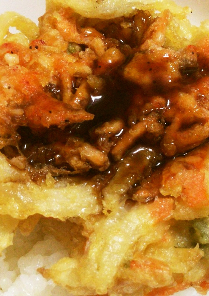 超楽々 由比産桜えびのかき揚げ丼作ります-レシピのメイン写真