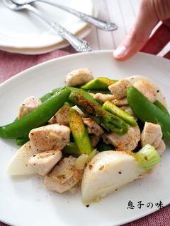 鶏むね肉と春野菜のクミンガーリック炒め-レシピのメイン写真