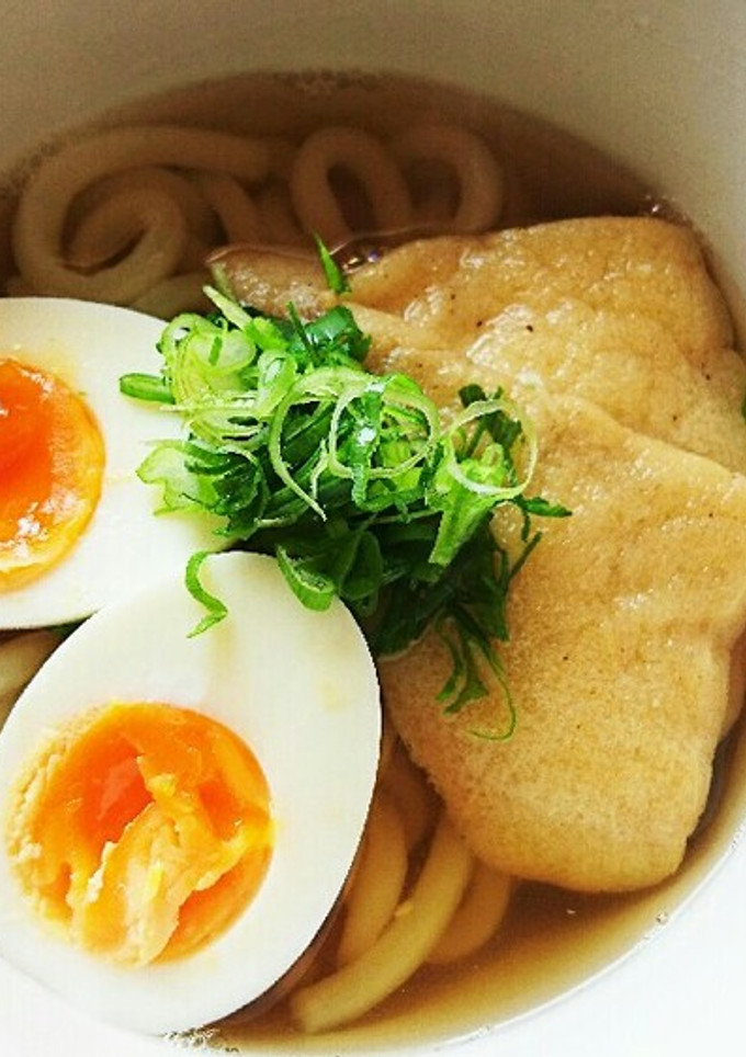 宗田節で月見きつねうどん-レシピのメイン写真