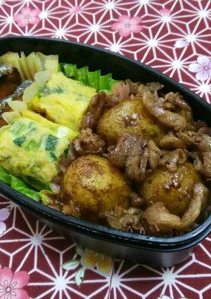 お弁当日記06 新じゃが甘辛豚こま添え-レシピのメイン写真