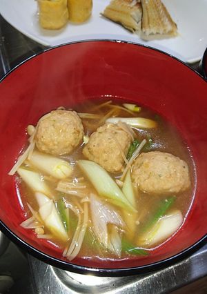 味噌汁～肉団子とえのきとネギ(覚書)-レシピのメイン写真