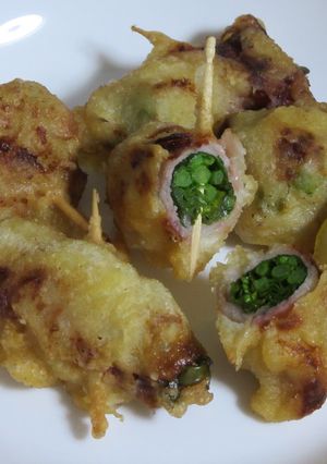 春の味覚！菜の花と生ハムの天ぷら-レシピのメイン写真
