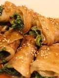 水菜の肉巻き♡甘辛豚バラ巻き