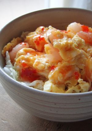 アジア～ンなエビタマ丼❤一人ご飯に✿-レシピのメイン写真