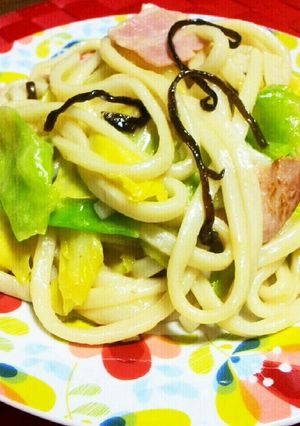 ごはん麺(米粉麺)de 塩昆布パスタ風✨-レシピのメイン写真