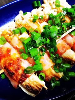 居酒屋気分!えのきベーコン巻き串☆-レシピのメイン写真