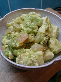 豆腐と海老とアボカドの塩麹炒め-レシピのメイン写真