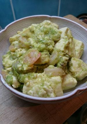 豆腐と海老とアボカドの塩麹炒め-レシピのメイン写真