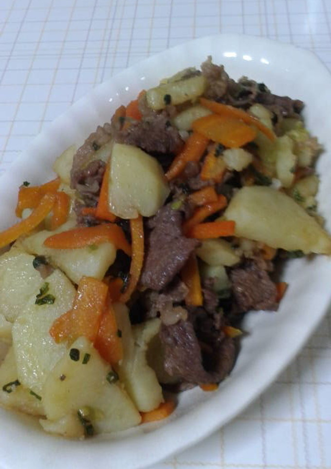 ☆簡単☆牛肉とじゃがいもの甘辛炒め-レシピのメイン写真