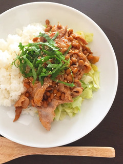 *ピリ辛豚納豆丼*-レシピのメイン写真