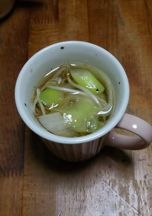 レンチンで☆もやしとネギの中華風スープ-レシピのメイン写真