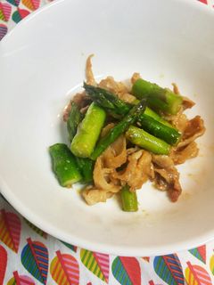 アスパラ豚のゴマ味噌炒め-レシピのメイン写真