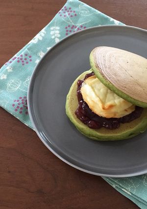 焼きチーズ入り抹茶パンケーキ-レシピのメイン写真