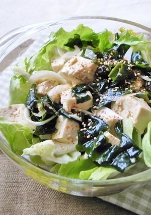 水切り不要！豆腐とわかめのヘルシーサラダ-レシピのメイン写真