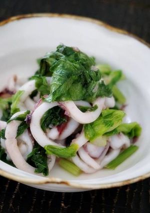 ヤリイカとセロリの葉っぱの炒め物-レシピのメイン写真