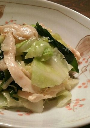 サラダチキンと春キャベツ・ワカメの酢の物-レシピのメイン写真