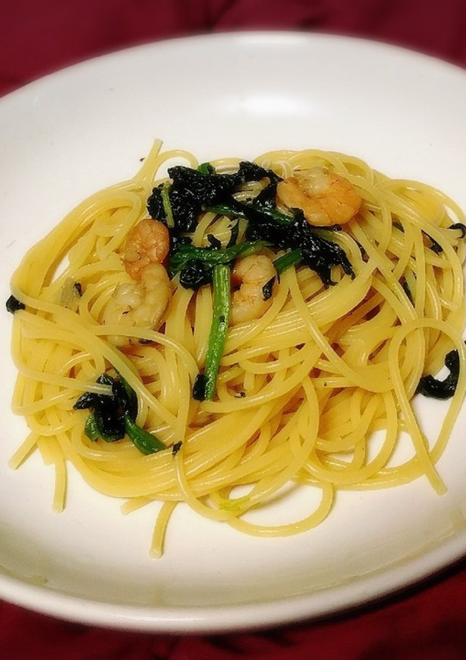 簡単！えびとほうれん草の和風パスタ-レシピのメイン写真