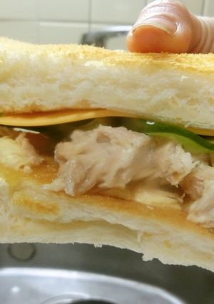 しそ梅ときゅうりとツナのホットサンド②-レシピのメイン写真