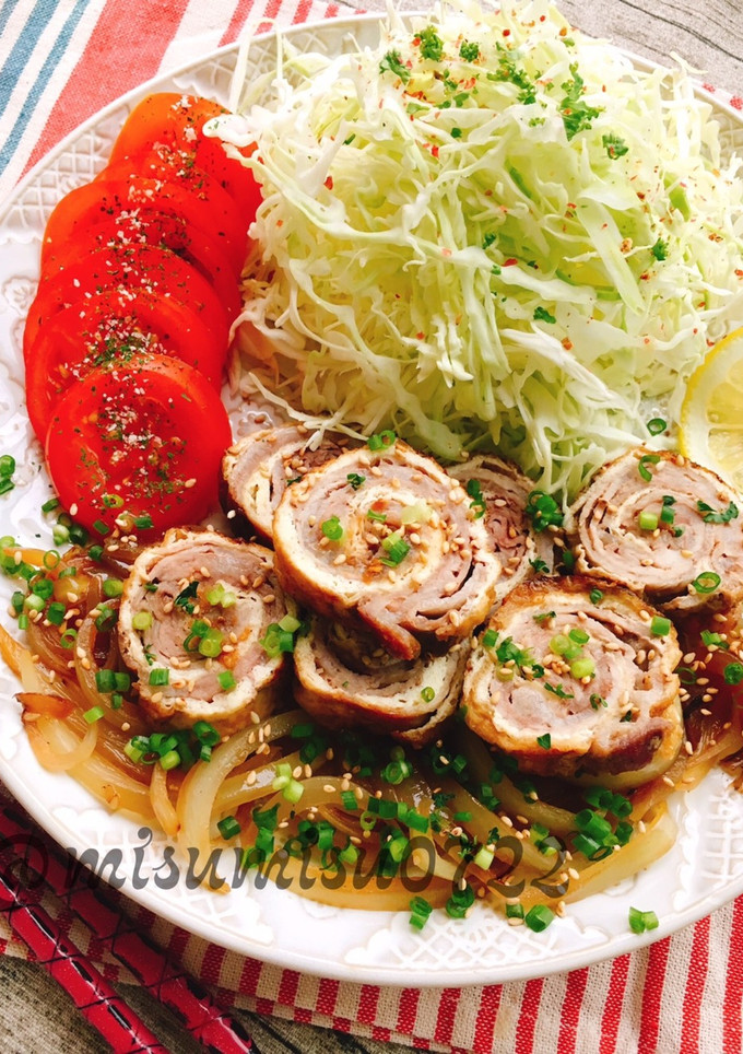胡麻ドレで生姜焼き風☆油揚げの豚肉巻き-レシピのメイン写真