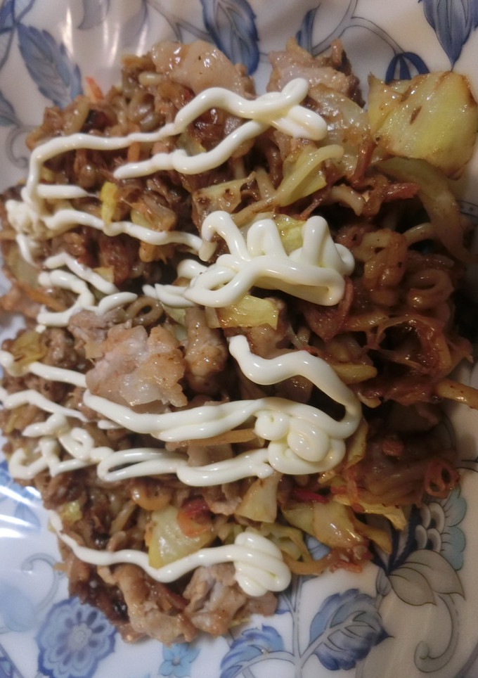 焼きそばともんじゃ焼き合わせました＾＾-レシピのメイン写真