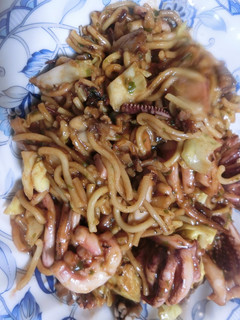 イカ焼きそばでもんじゃ焼きです^^-レシピのメイン写真