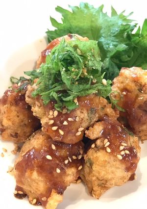 甘味噌ダレで鶏と牛蒡の揚げ団子-レシピのメイン写真