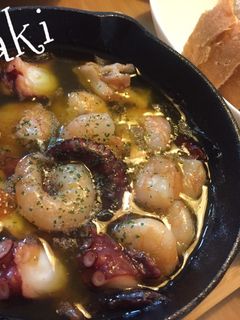 スキレットでタコと海老のアヒージョ☆-レシピのメイン写真