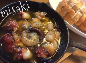 スキレットでタコと海老のアヒージョ☆-レシピのメイン写真