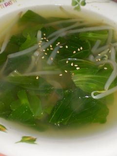 ちんげん菜ともやしで☆簡単中華風スープ-レシピのメイン写真