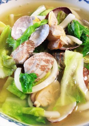 簡単♪あさりと春キャベツのうどん-レシピのメイン写真