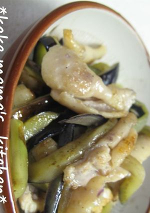 なす♡♥鶏皮炒め-レシピのメイン写真