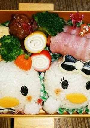 ツムツム♡ドナルド＆デイジーキャラ弁♡-レシピのメイン写真