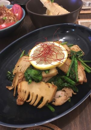 菜の花と筍・鶏のレモンバター醤油炒め-レシピのメイン写真
