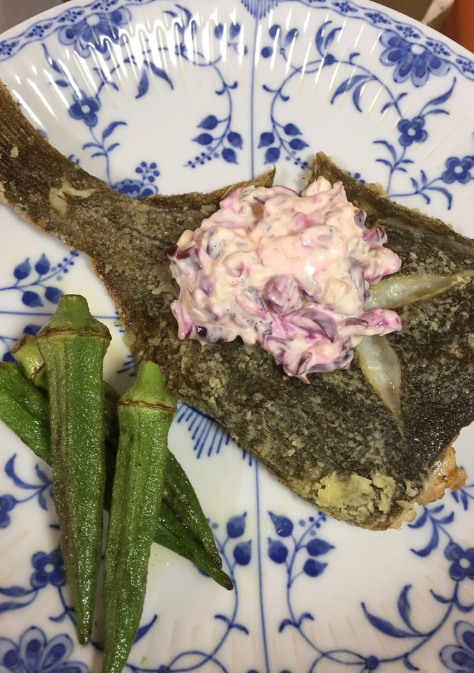 カレイの揚げ焼きしば漬けマヨネーズ添え-レシピのメイン写真