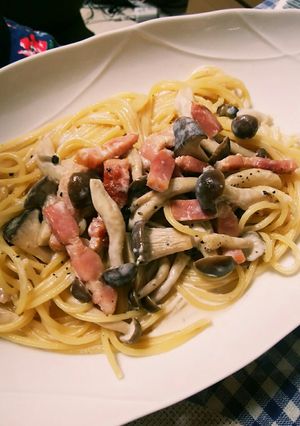 味噌が決め手！キノコのクリームパスタ-レシピのメイン写真