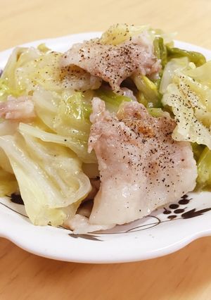 キャベツと豚バラの塩ダレ蒸し-レシピのメイン写真
