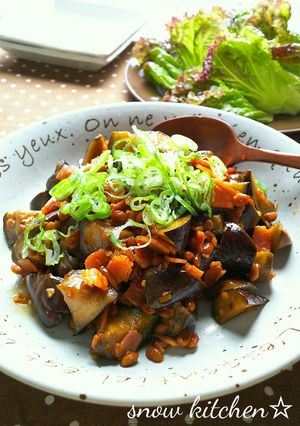 なすとベーコンの納豆炒め-レシピのメイン写真