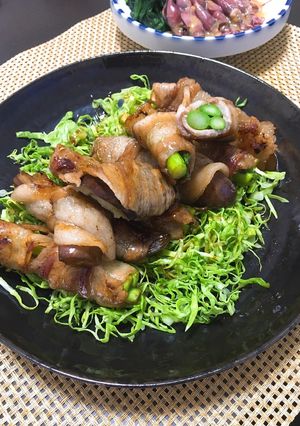 ナスとアスパラガスの豚バラ肉巻き-レシピのメイン写真